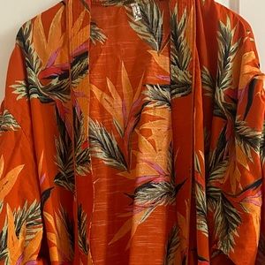 Free People Tropical Print Swim kimono